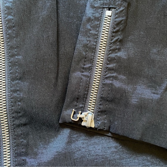 MYCRAPAC One Hoodie Rain Jacket M Black Embroidered Metallic w/ Belt Lightweight - Picture 12 of 14